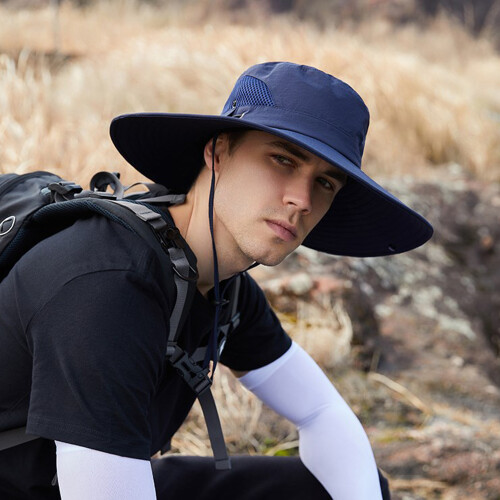 Καπέλο ψαρέματος Unisex, Υδατοαπωθητικό καπέλο κουβά με φαρδύ γείσο από ύφασμα με 1