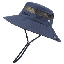 Chapeau d'extérieur à large bord avec protection UV UPF50+, cordon de serrage ajustable et doublure en maille respirante, léger et pliable.