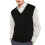 (M,Black)Loose Warm Sleeveless Sweater Vest for Men, V-neck Pullover 1