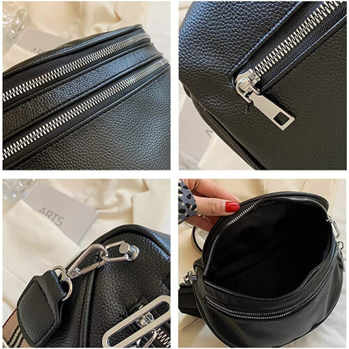 Γυναικεία τσάντα Crossbody από δέρμα με βότσαλα, ρυθμιζόμενη, με λουράκι - Αναβαθμίστε 2