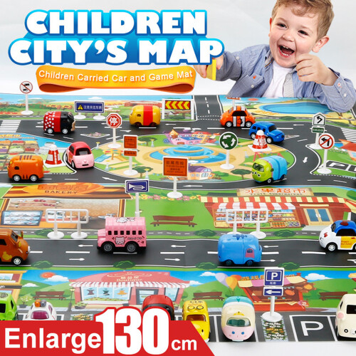 Χαλί παιχνιδιού προσποίησης City Life σε μεγέθυνση, Εκπαιδευτικό χαλί για παιδιά με 1