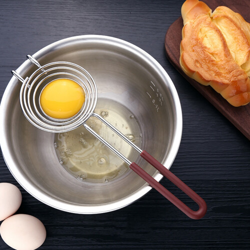 Stainless Steel Egg Separator with Long Handle, Egg Divider Kitchen Tool for Baking Cooking, Egg Yolk White Separator Sifting Filter for Muffins 2