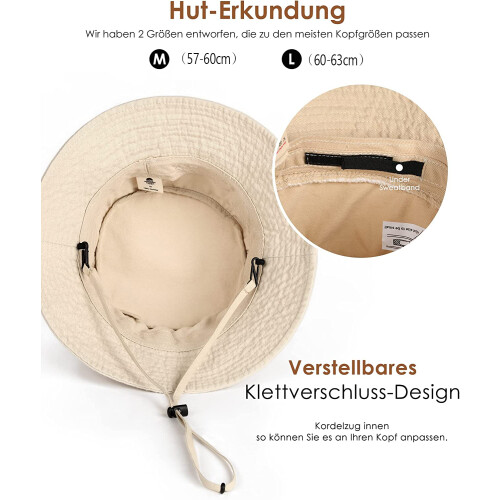 Καπέλο Bucket για Άνδρες και Γυναίκες, Unisex, 100% Βαμβάκι, Καλοκαιρινό Καπέλο Bucket για 1