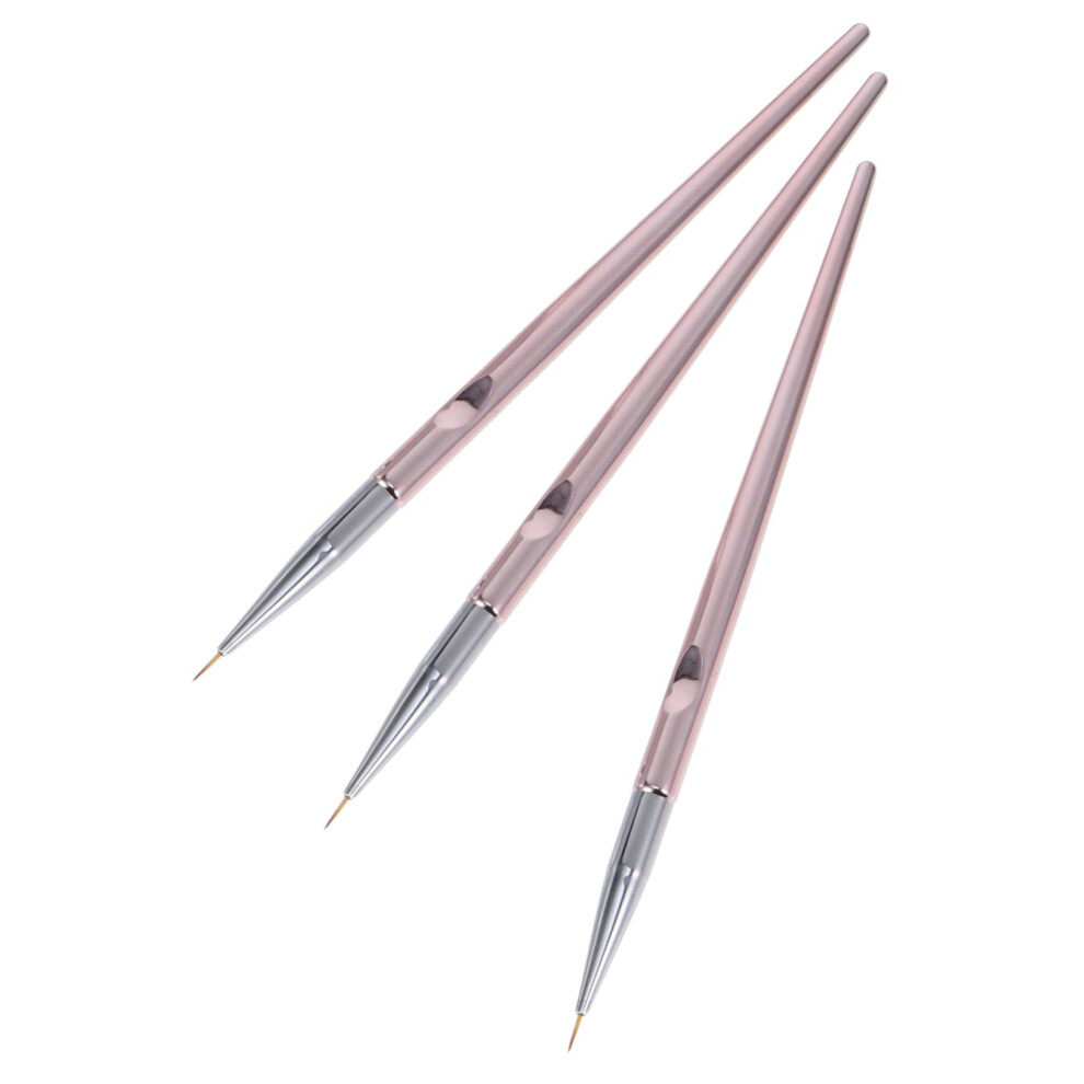 3pcs Professional Nail Art Liner Brush Set with Precision Tip for Salon and Home Use