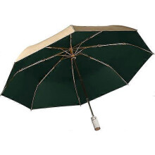 (Green1) Golden Compact Folding Travel Umbrella,Ergonomic Handle Automatic Open Close,Lightweight Portable Backpack,Sun Rain,8 Ribs,Men
