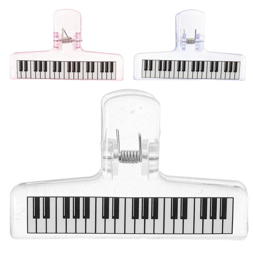 12Pcs Assorted Transparent Acrylic Clips for Piano Sheet Music Storage 2