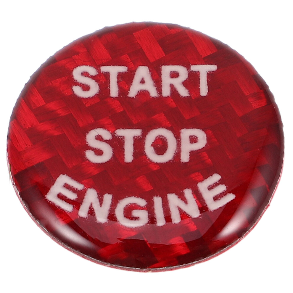 4Pcs Car Start Button Covers Plastic Push Engine Start Stop Decor Red 3621985772569