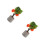 2Pcs Decorative Potted Faux Orange Tree Plastic Mini Artificial Plant 10