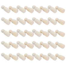 160Pcs Blank Wooden Dolls Beige for Adult DIY Peg Doll Painting Crafts
