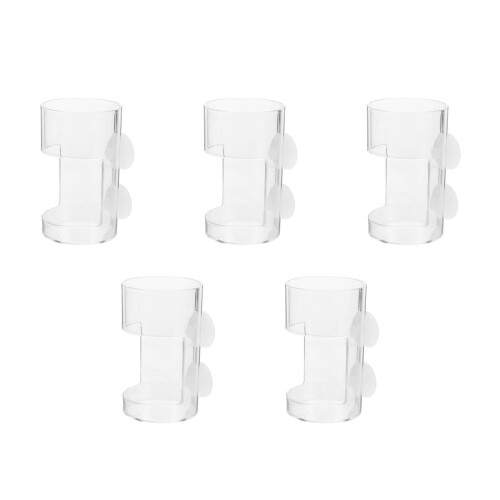 5Pcs Transparent Fish Feeding Cup with Suction Ring for Aquarium Use 2
