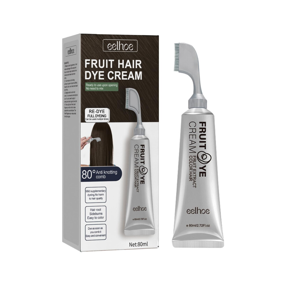 Black,Cream Hair Dye Comb Applicator Black With Plant Essence Formula, Nomix Cream, Longlasting Color, 2Pcs