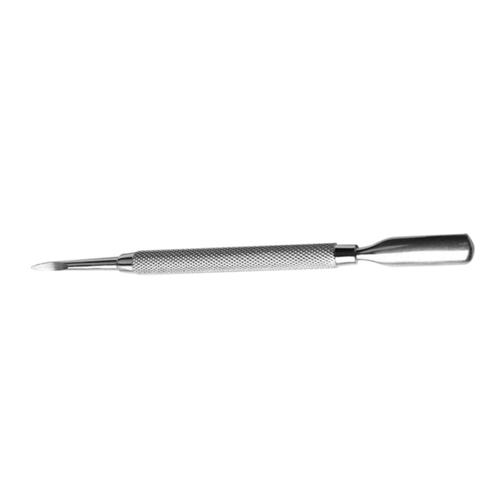 Stainless Steel Cuticle Pusher Dual Function Ergonomic Manicure Tool for Nail Care and Gel Prep