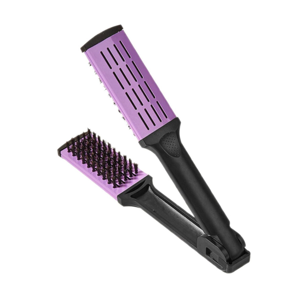 Hair Straightening Comb with DualSided Boar Bristle Brush for Frizz Control and Travel Styling