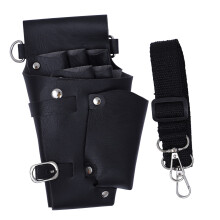 Barber Tool Belt PU Leather Hair Stylist Scissor Pouch with Adjustable Waist Strap and Quick Access Pockets