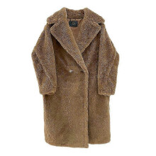 (COFFEE LONG,S)Wool Cashmere Fuzzy Teddy Coat Oversized Women Fur-effect Winter Shearling Jacket Long