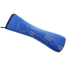 (Blue) Portable Tableware Zipper Bag Outdoor Travel Camping Cutlery Pouch Storage Bag for Knife, Fork, Spoon, Tea Spoon, Chopsticks