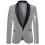(M,Silver)Mens Casual Sequin Blazer Suit Jacket for Wedding Celebration 1