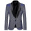 (L,Blue)Mens Casual Sequin Blazer Suit Jacket for Wedding Celebration 1
