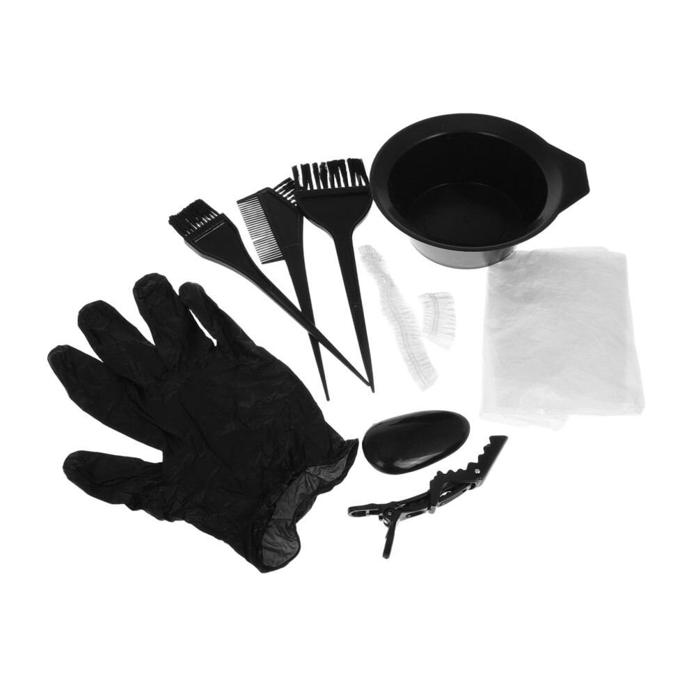 Professional Hair Dyeing Kit with Ergonomic Brushes Bowls Gloves Clips for Salon and Home Coloring