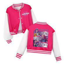 (160,Rose red)Unisex Kids K-Pop Demon Hunter Cosplay Jacket - Stylish Anime-Inspired Streetwear for Teens
