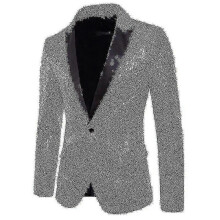 (M,COLOR Gold)Men Glitter Sequin Suit Jackets Fancy Show Costume Party Coats Men Wedding Party Blazer Gentleman Bu