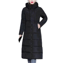 (4XL,Black)Women's Winter Long Down Coat Casual Zip-Up Puffer Jacket for Friends Gathering Outerwear
