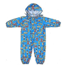 (M, Blue) Cartoon Raincoat Kids Children Jumpsuit Rainwear Boy Girl Waterproof Poncho