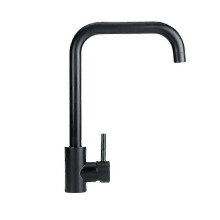 (Black) Kitchen Sink Mixer Tap L-shap 360 Swivel Spout 1 Hole Hot And Cold Water Monobloc Faucet Mono Taps Mixers Single Lever Chrome
