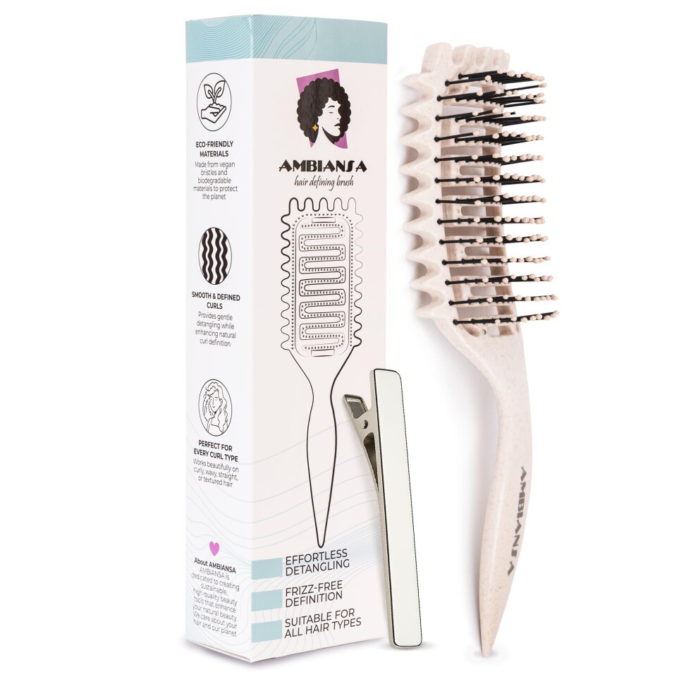 Curl Defining Vent Hair Brush for Curly Hair â Fast Drying, Root Lift and Frizz Styling (OffWhite)