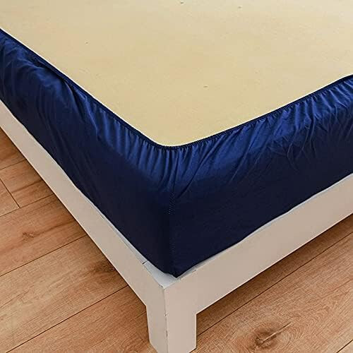 Solid Color Microfiber Fitted Sheet with Deep Pocket Breathable WrinkleResistant for Single Double Bed 2