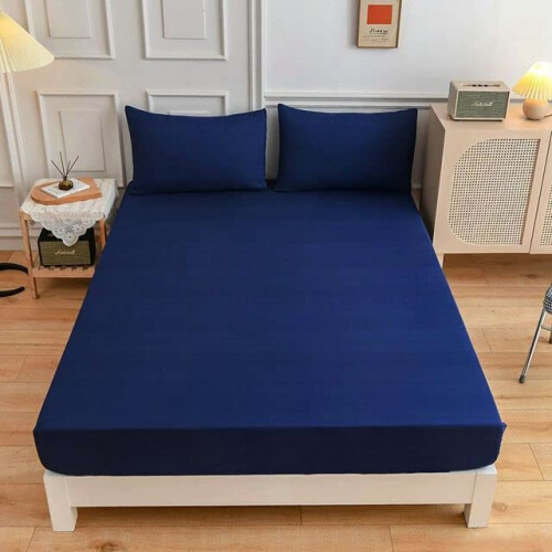 Solid Color Microfiber Fitted Sheet with Deep Pocket Breathable WrinkleResistant for Single Double Bed