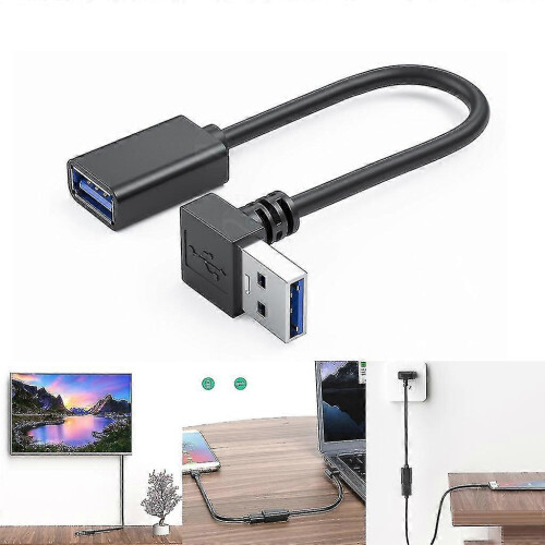 (0.5m Down Bend)Universal Usb 3.0 Extension Cable With 90-degree Bend For Home And Office Use 1