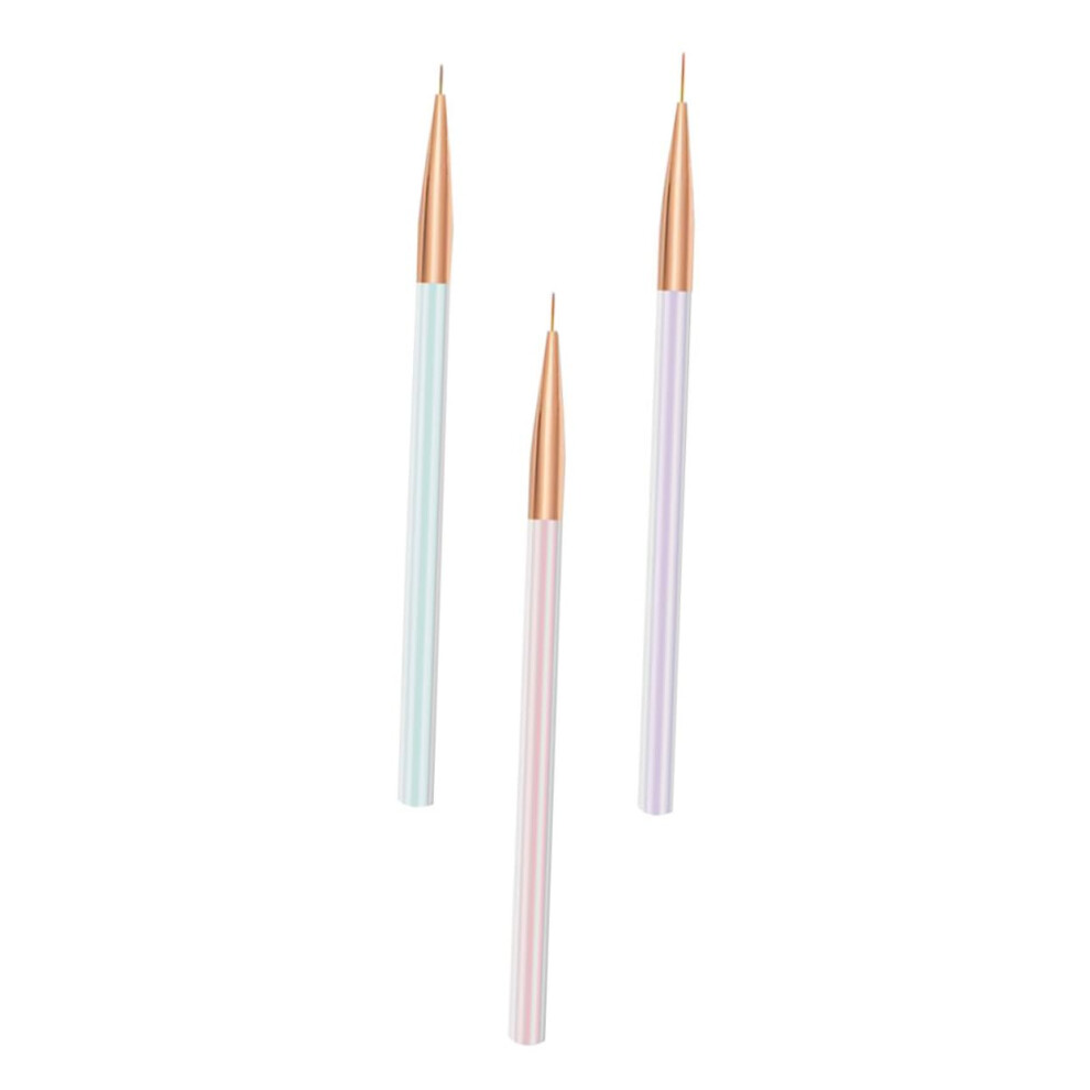 3pcs Nail Art Brush Set for DIY Manicure, Precision Drawing Pens for Professional Nail Design