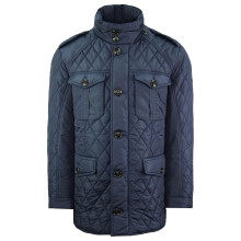 (XL,Navy)Hackett London Winter Holborn Jacket Zip Up Mens Navy Coat HM402492 595