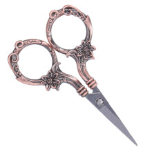 Rose Gold Embroidery Scissors Vintage Flower Design Stainless Blades for Sewing and Crafts