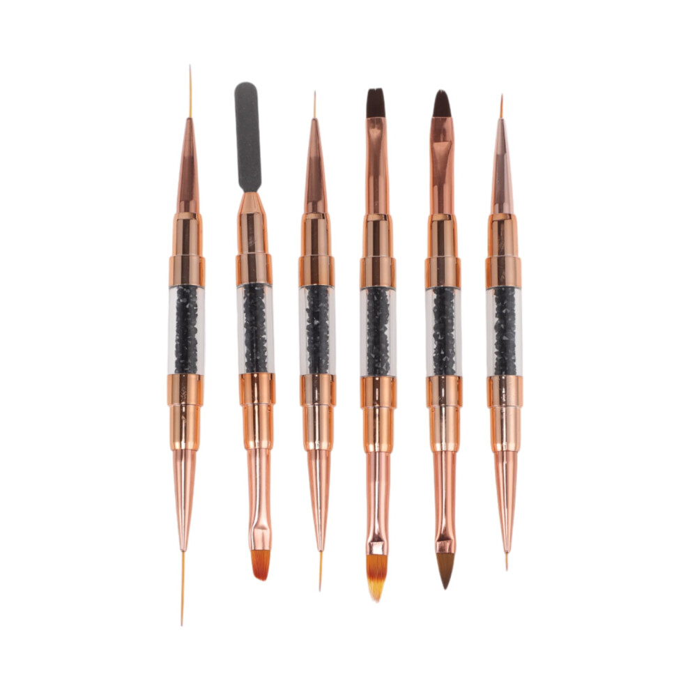 Black/Gold Nail Art Brush Set With Dotting Tools For Nails, Multiple Sizes, Precise Dot Creation