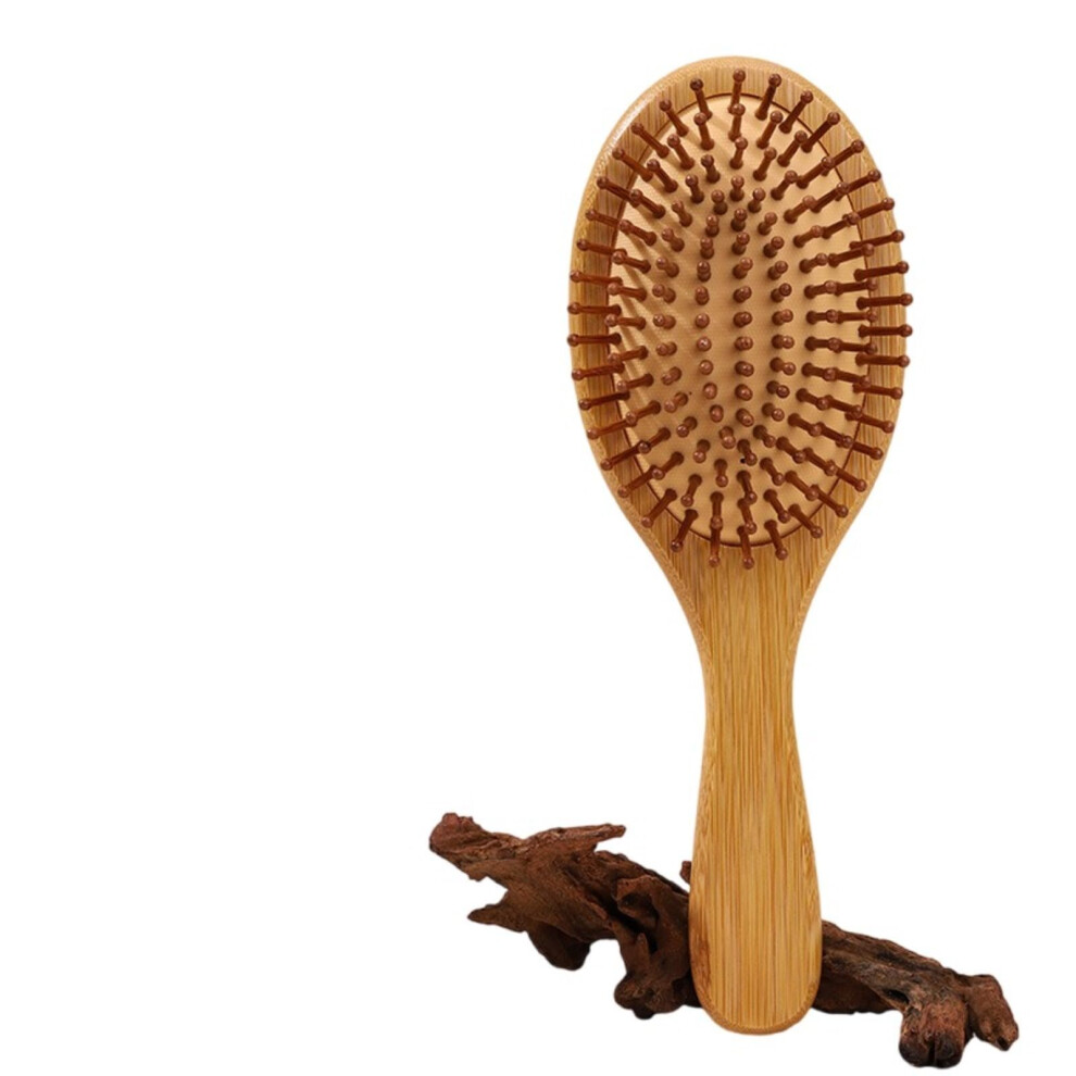 Wooden Air Cushion Hair Brush with Bamboo Bristles for Detangling Long Thick Curly Wavy Hair