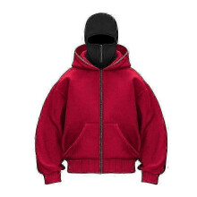 (XL,red)Y2K Gothic Harajuku Double Hat Design Sportswear Winter New Hoodie Ninja Mask Loose and Versatile Winter Windproof Hoodie