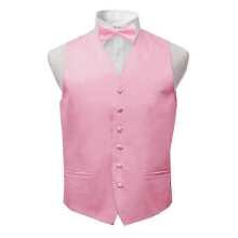 (S,Pink)Adjustable waistcoat vest for men, classic solid suit vest for formal occasions