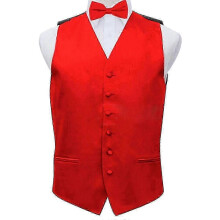 (S,Red)Adjustable waistcoat vest for men, classic solid suit vest for formal occasions