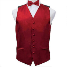 (XL,Dark Red)Adjustable waistcoat vest for men, classic solid suit vest for formal occasions