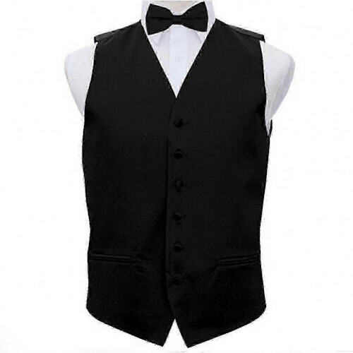 (M,Black)Adjustable waistcoat vest for men, classic solid suit vest for formal occasions