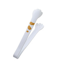 (M, White) Silicone Cooking Tongs Food Clip With Non-slip Handle Heat-resistant Reusable Cat Paw Shaped Tongs Kitchen Accessories