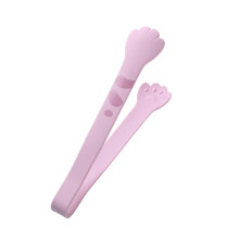 (L, Pink) Silicone Cooking Tongs Food Clip With Non-slip Handle Heat-resistant Reusable Cat Paw Shaped Tongs Kitchen Accessories
