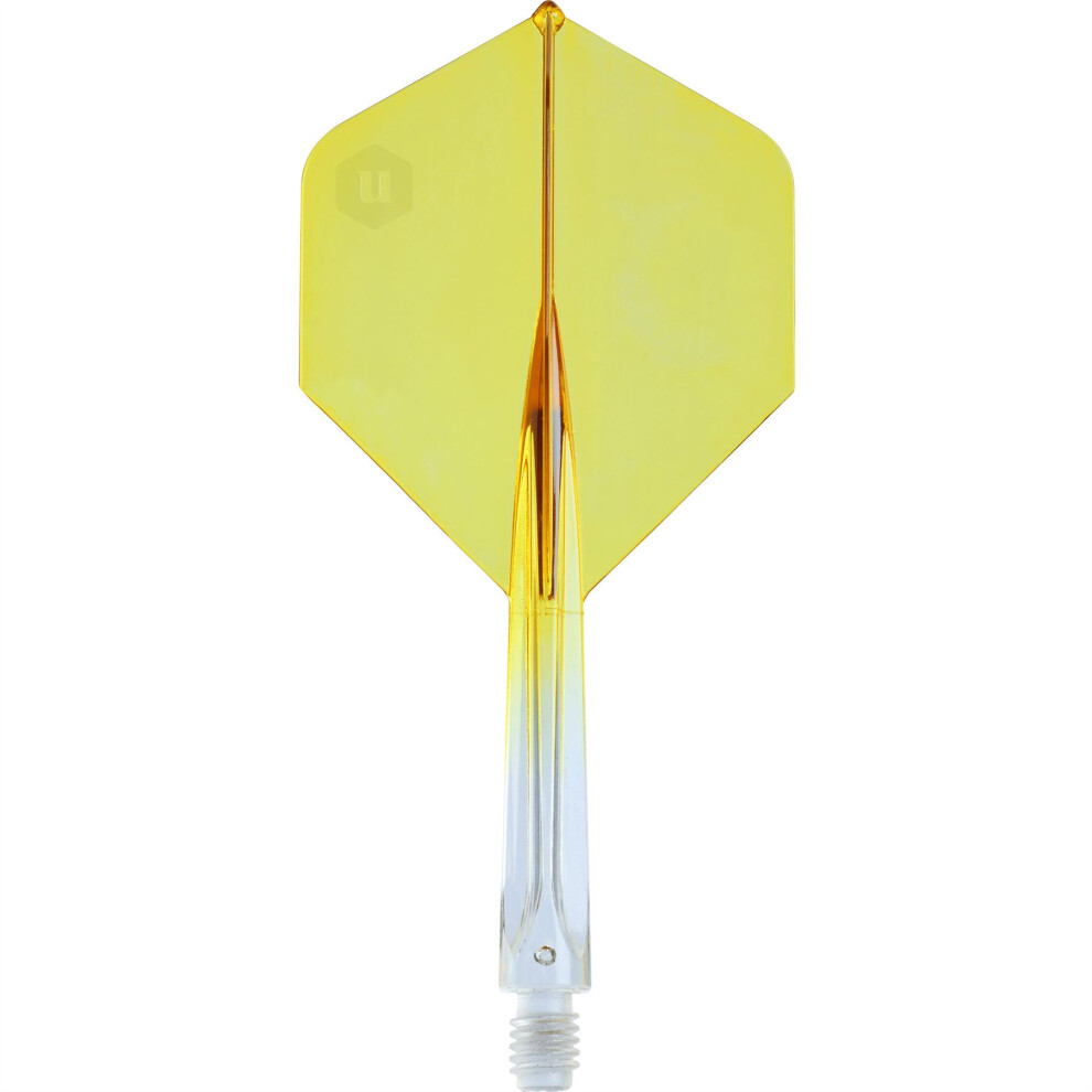 Unicorn (Yellow) Forge Integrated Two Tone Dart Flights & Shafts One Piece Design Stable 90 Angle Yellow