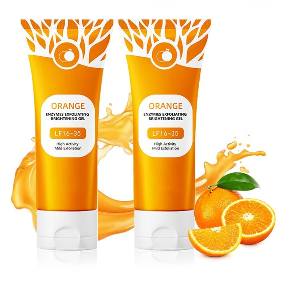Orange Exfoliating Face Scrub With Enzymes For Deep Pore Cleansing And Hydration, 2Pcs 3.38Oz
