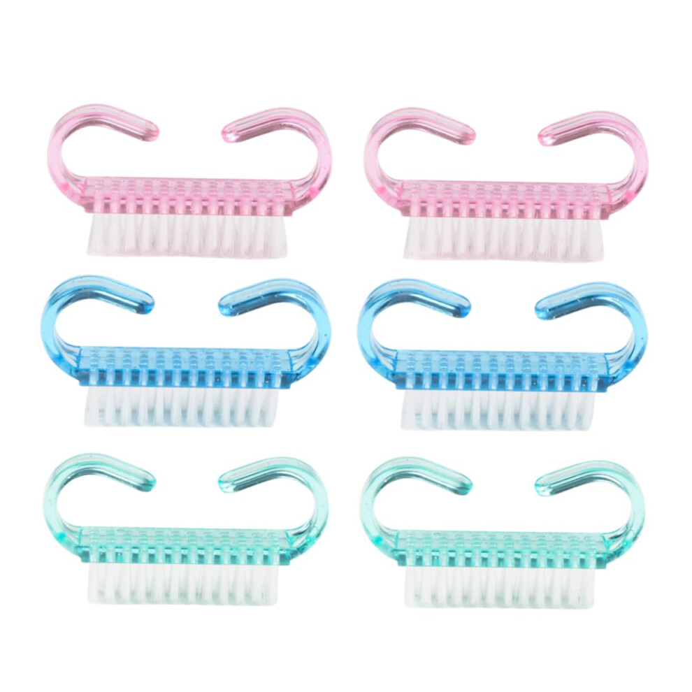 Nail Brush Set with Soft Bristles Ergonomic Grip for Manicure Pedicure Hands and Feet 6pcs