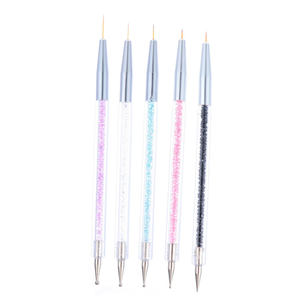 5pcs Dual Ended Nail Art Dotting Pen Set with Precision Tips for Professional Manicure Designs