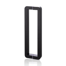 Double Sided Glass Shower Door Handle with Square Push Pull Bar for Interior Exterior Use, Black 112cm