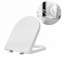 Sedile WC a forma di D, sedile WC allungato a forma di U resistente con chiusura ammortizzata per un'esperienza di chiusura silenziosa e lenta,
